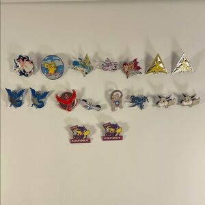 Pokemon Collectible Pin Set - Red, Blue, Yellow, Silver